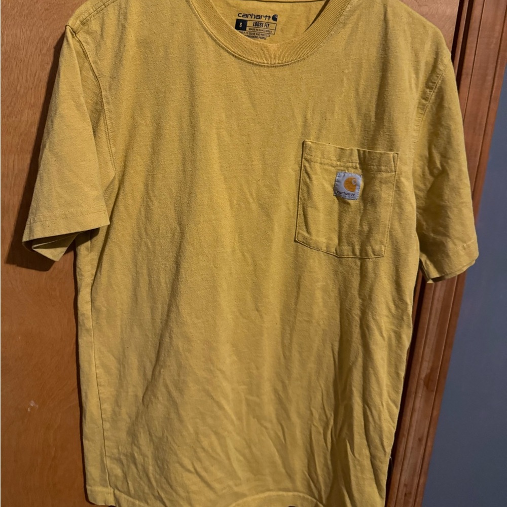 Carhartt Loose Fit Pocket Tee Yellow T-Shirt Vintage Sizs: Small
